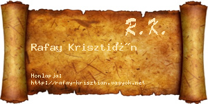 Rafay Krisztián névjegykártya