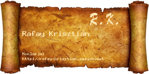 Rafay Krisztián névjegykártya